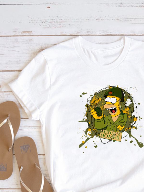 Футболка Medal of Homer Simpson Симпсоны 23 февраля с военным принтом