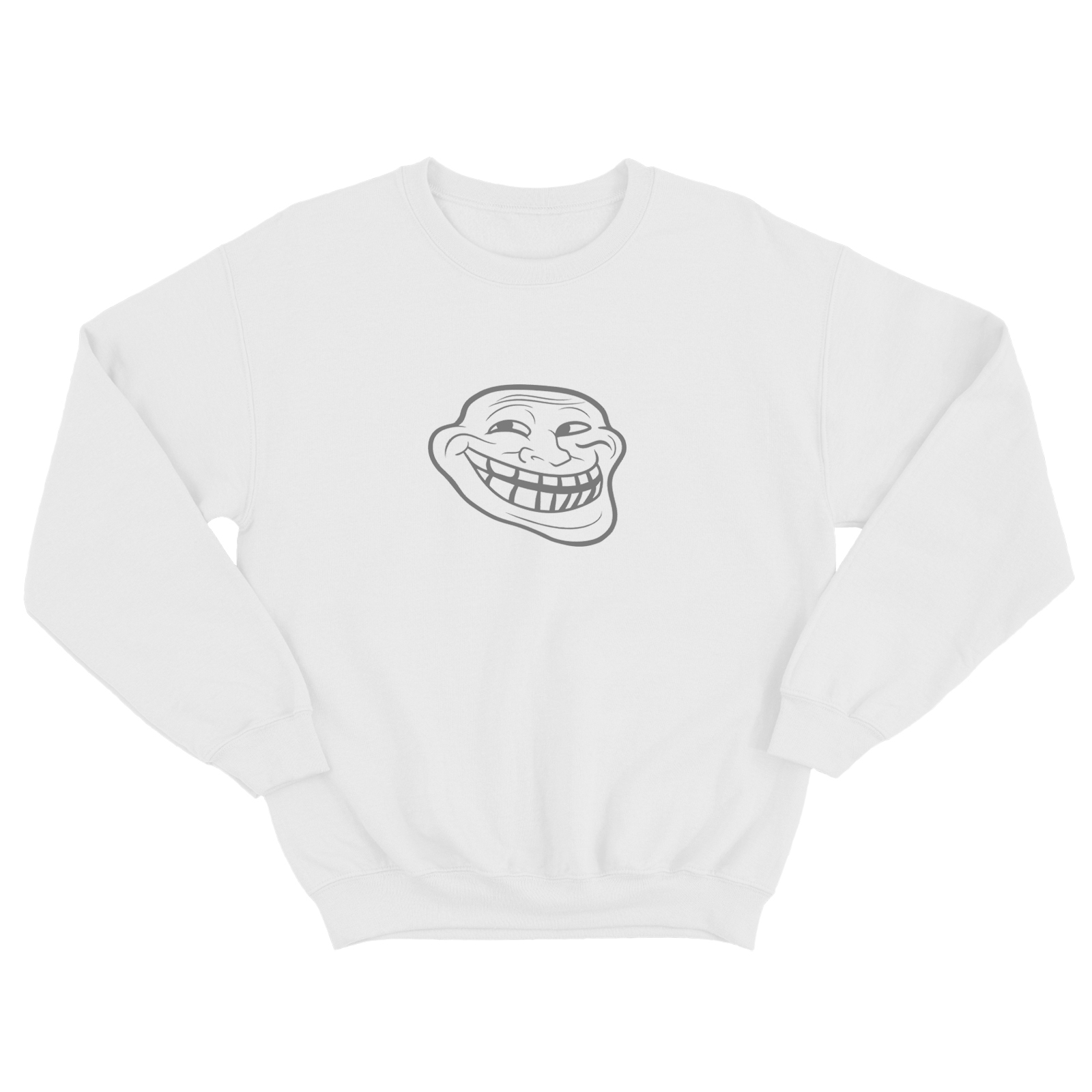 Свитшот для мужчины с интересным принтом Улыбается хитрый. Оригинальная толстовка без капюшона.