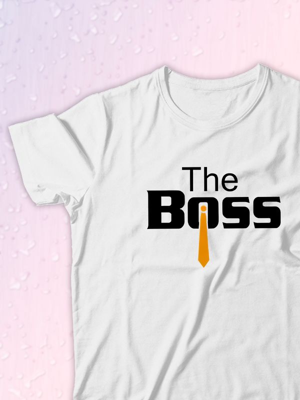 Парные футболки The Boss Босс с принтом