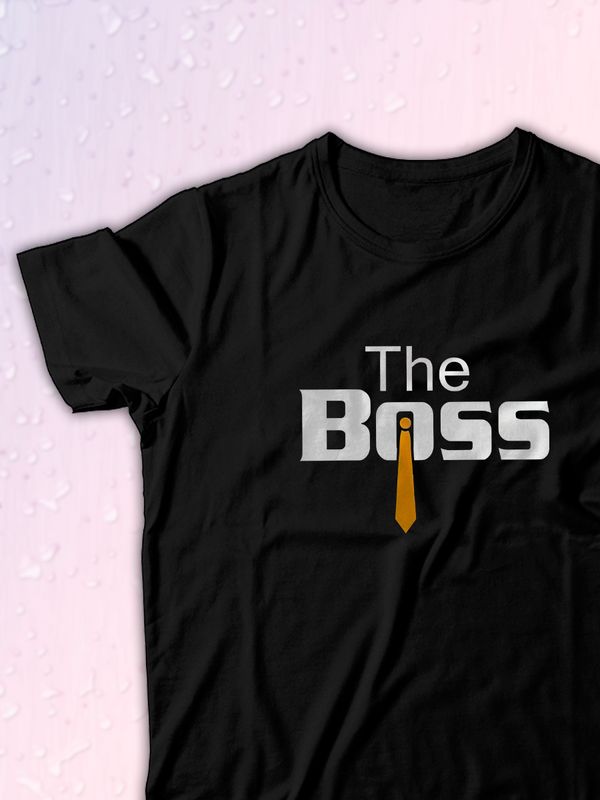 Парные футболки The Boss Босс с принтом