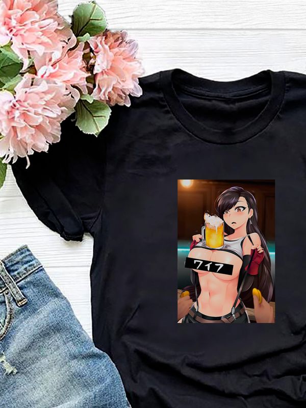 Футболка Хентай аниме тян тянка hentai anime girl y2k с принтом