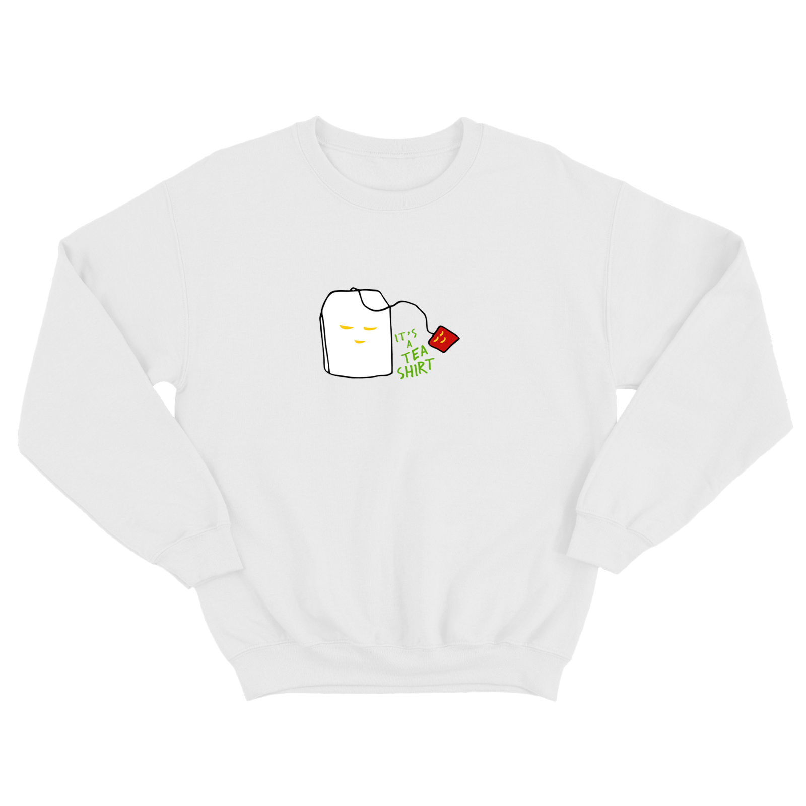 Свитшот для мужчины с интересной надписью Its a tea shirt. Оригинальная толстовка без капюшона.