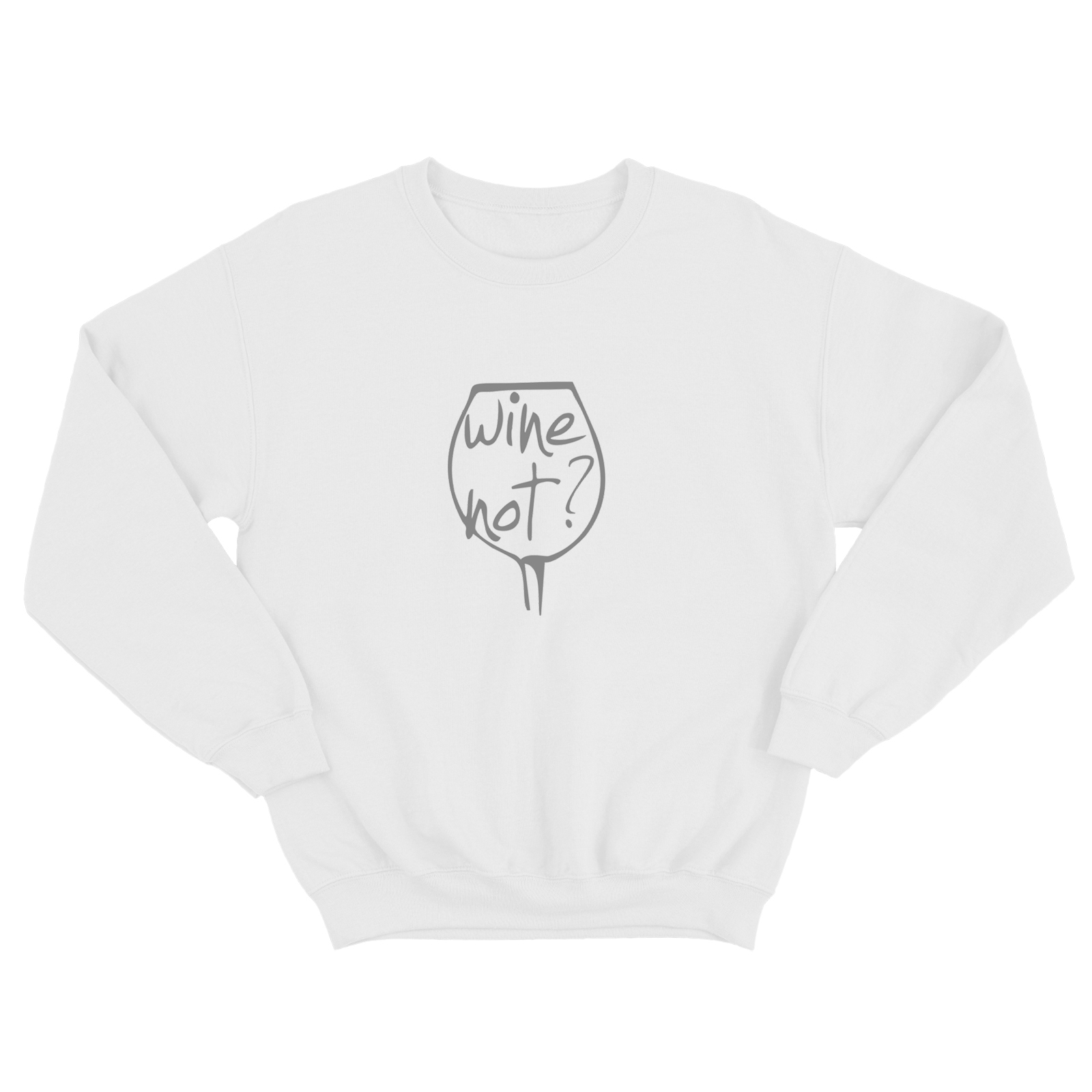 Свитшот для мужчины с интересной надписью Wine not. Оригинальная толстовка без капюшона.