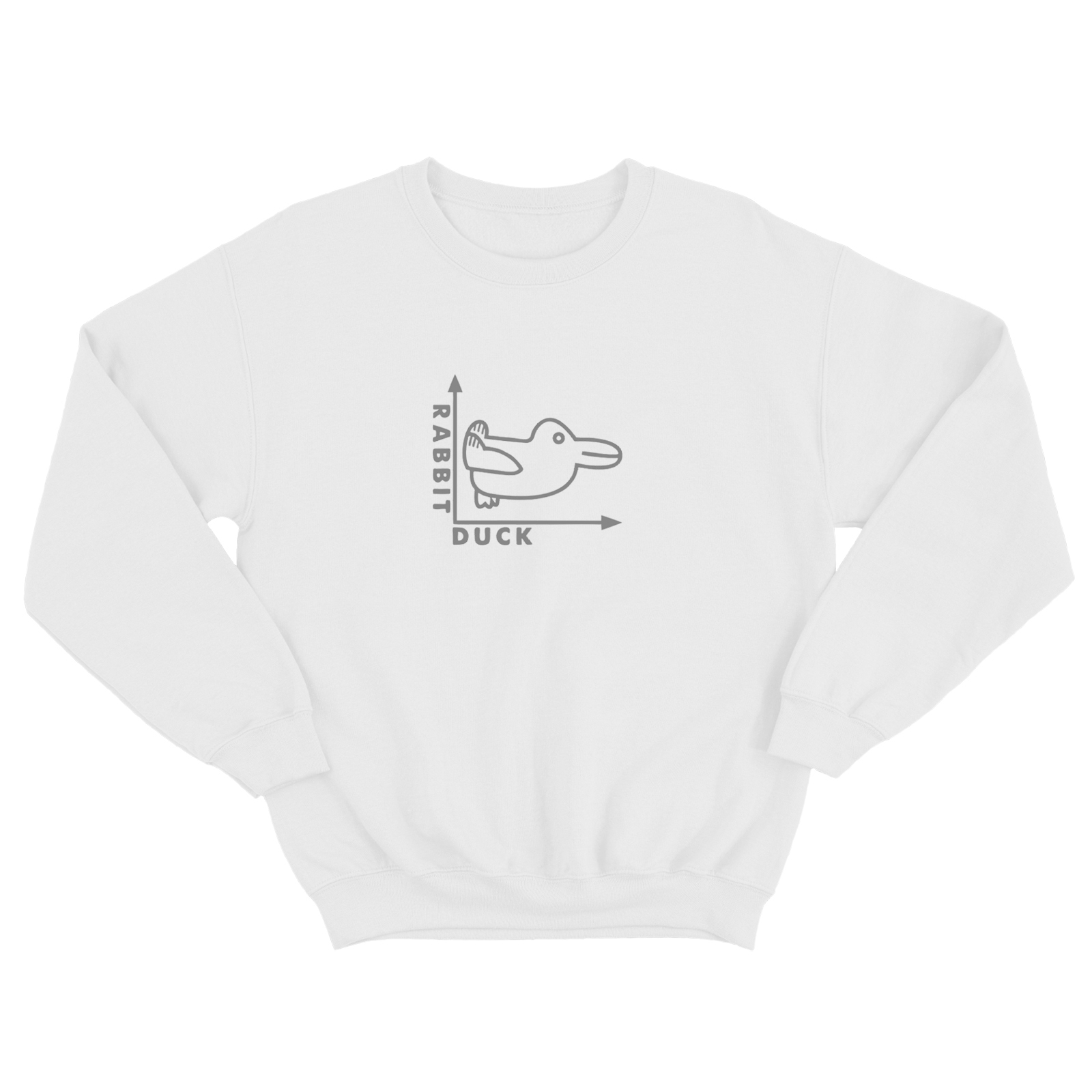 Свитшот со смешной надписью для женщины Rabbit duck. Смешной свитшот.