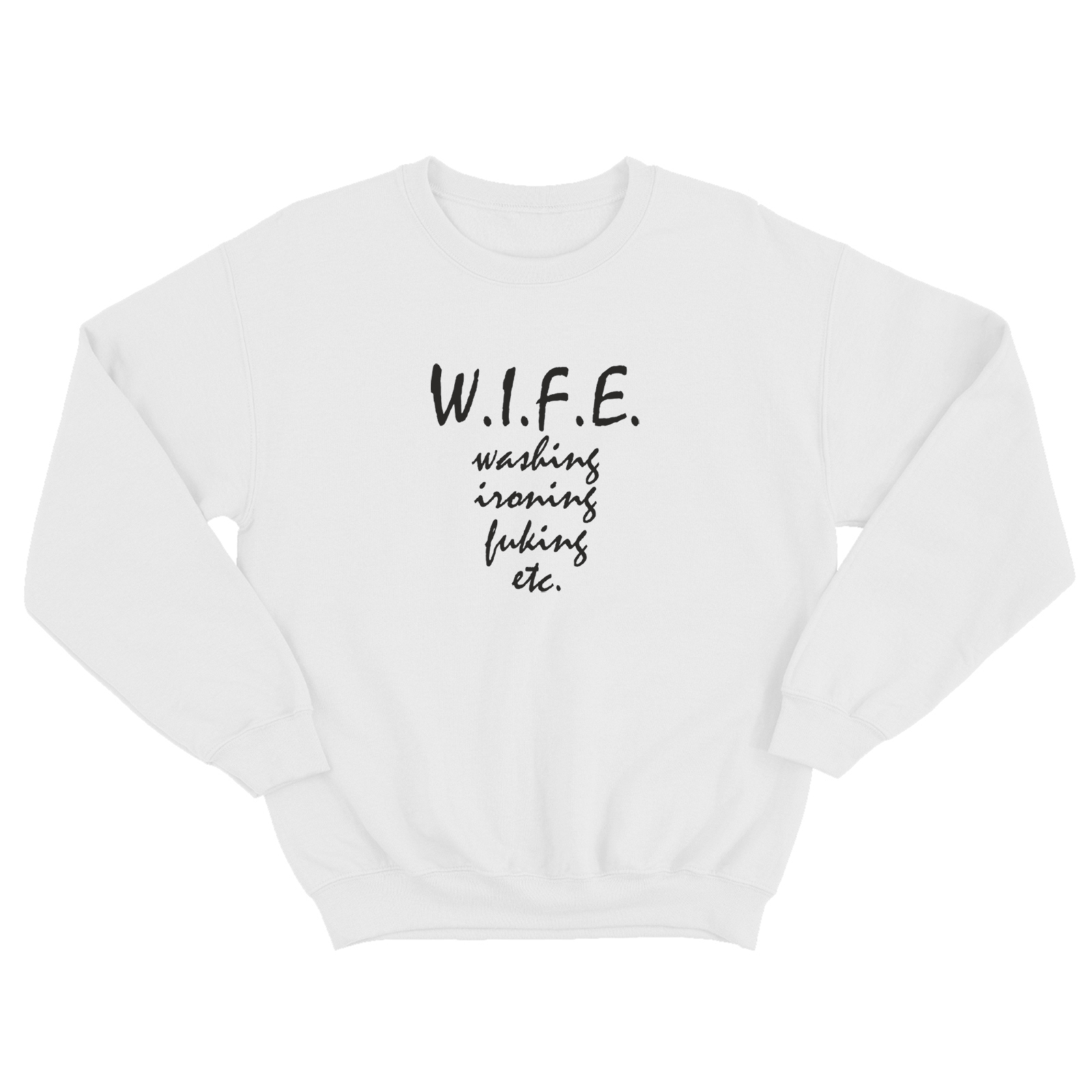 Женский прикольный свитшот с надписью W.I.F.E. / Смешная оригинальная и очень крутая толстовка без капюшона