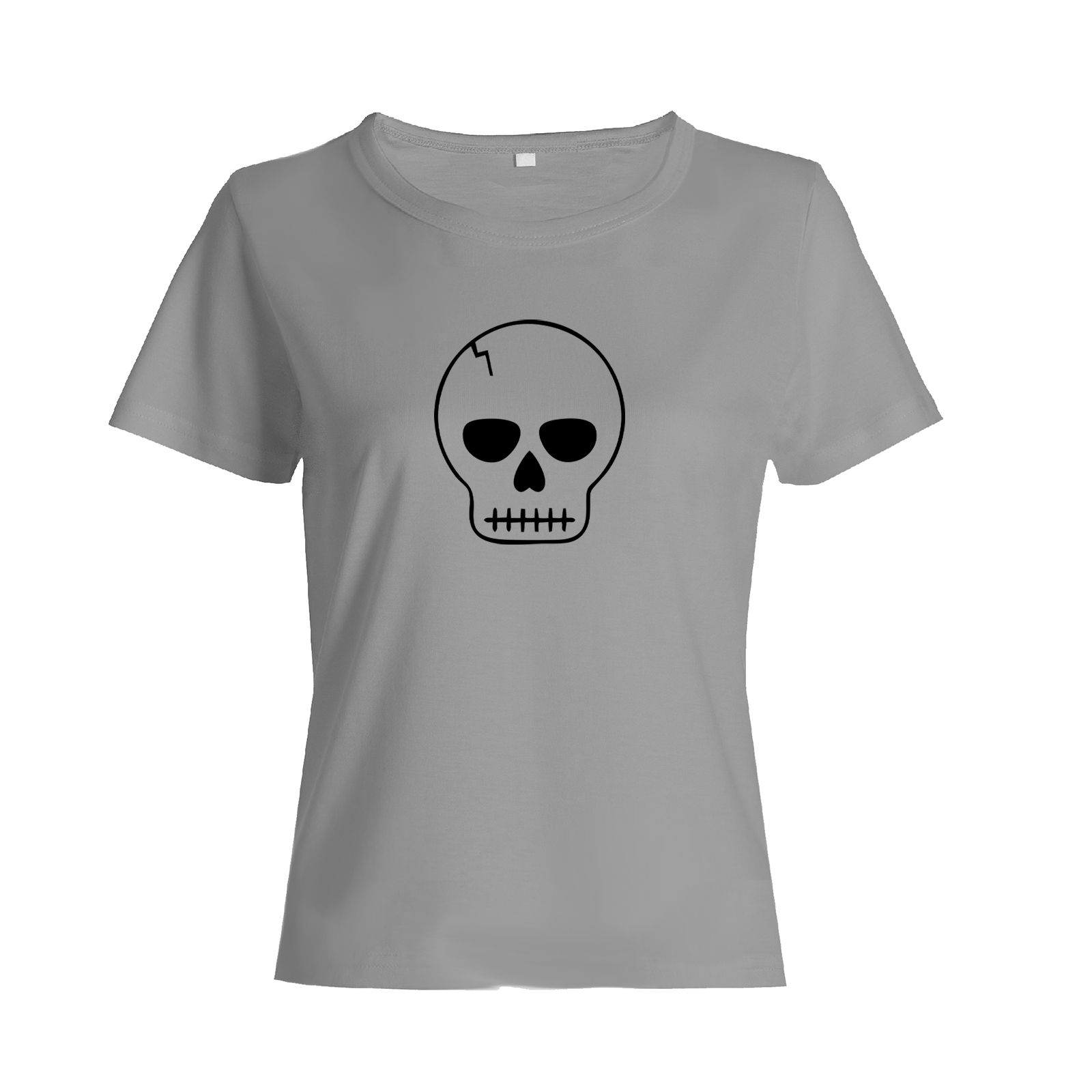 Футболка с черепом с трещиной оверсайз с принтом