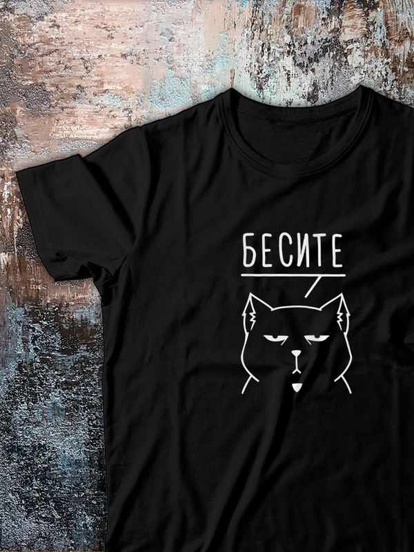 Футболка с мемом котом