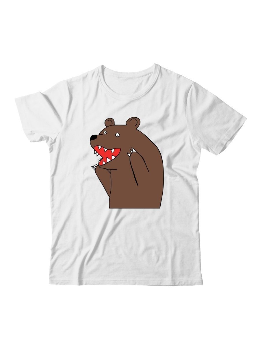 Футболка с прикольной надписью Медведь кричит из кустов