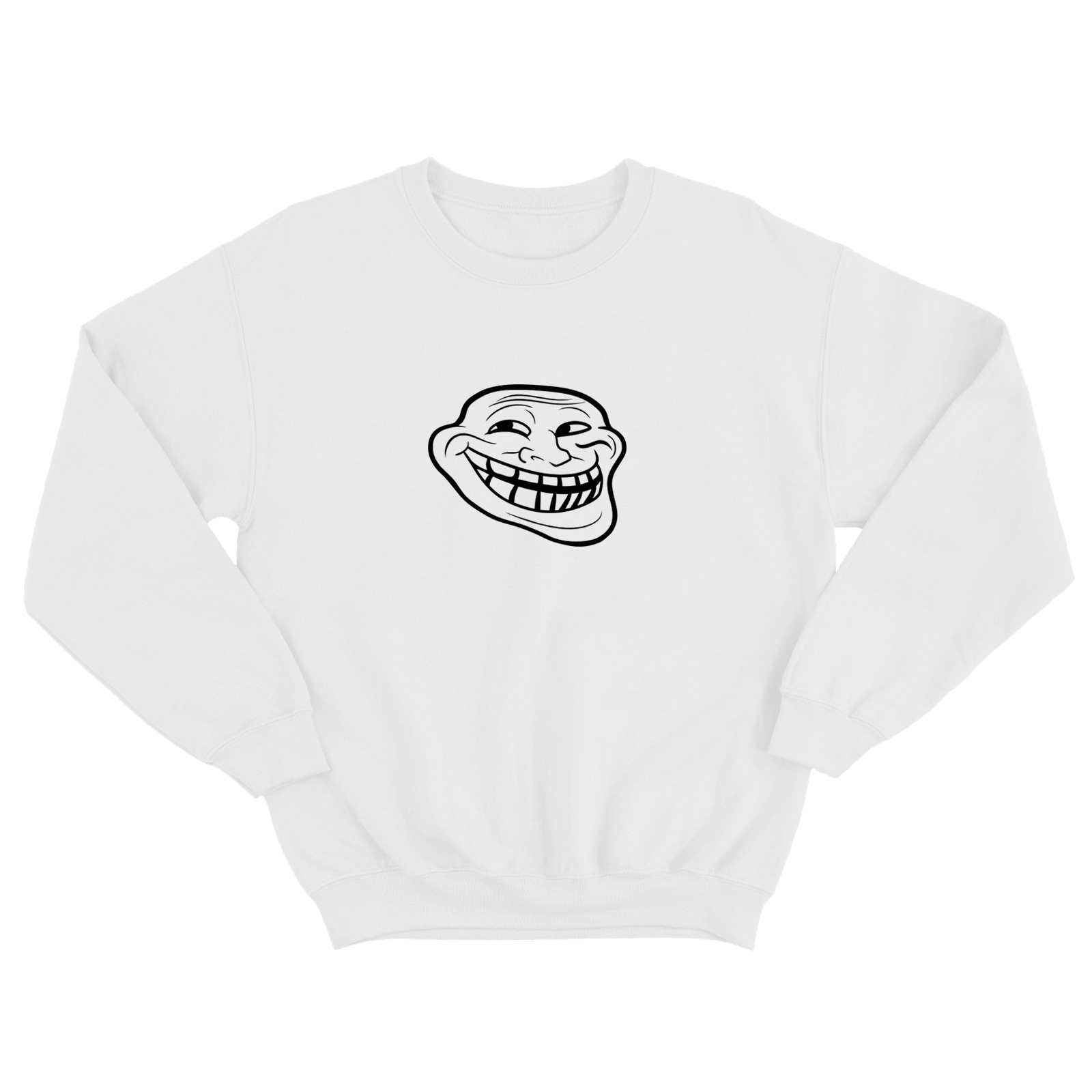 Свитшот для мужчины с интересным принтом Улыбается хитрый. Оригинальная толстовка без капюшона.