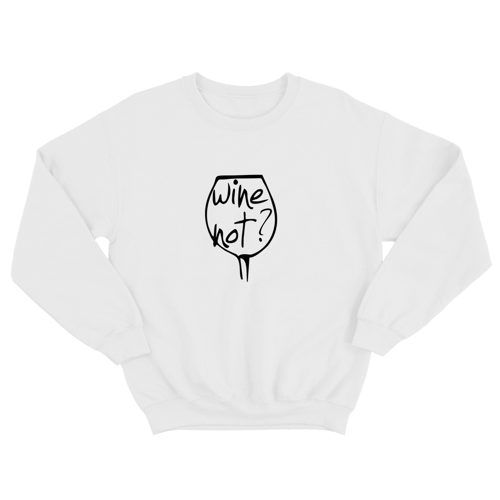 Свитшот для мужчины с интересной надписью Wine not. Оригинальная толстовка без капюшона.