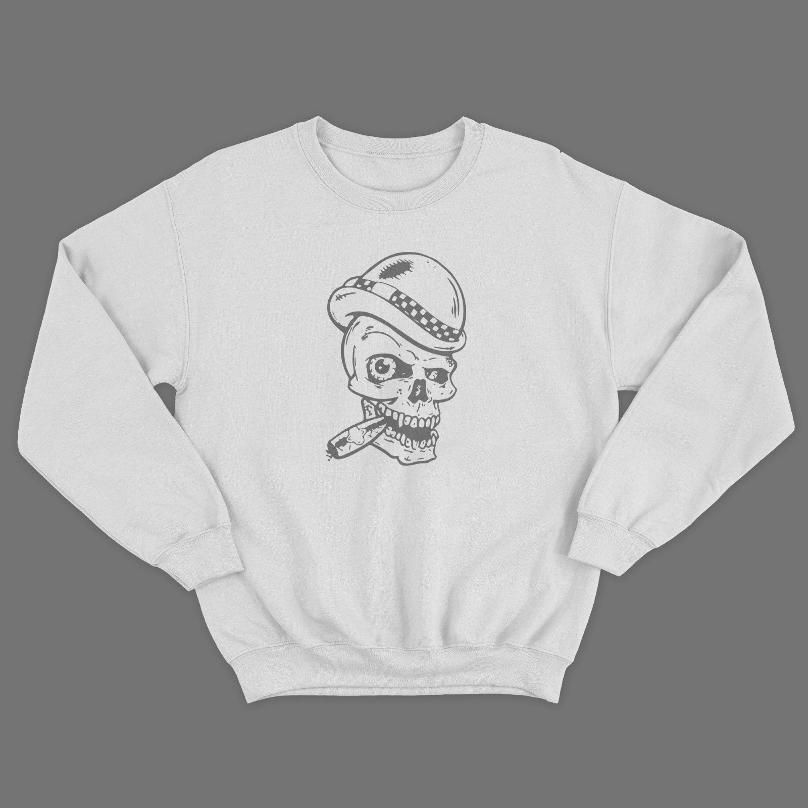 Женский свитшот с черепом / Молодежная толстовка без капюшона с принтом черепа