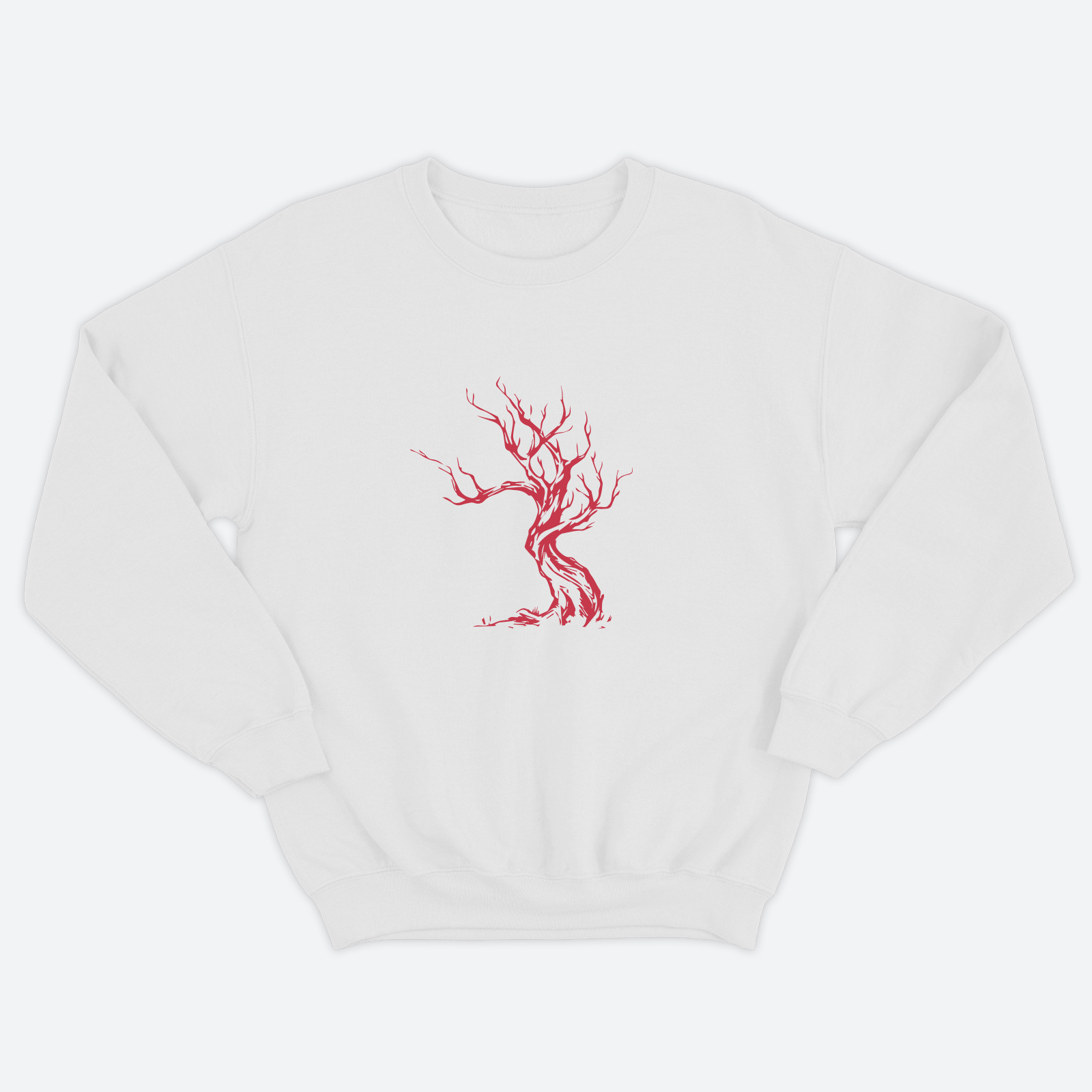 Женский свитшот с прикольным принтом Дерево / Женская толстовка без капюшона с надписью