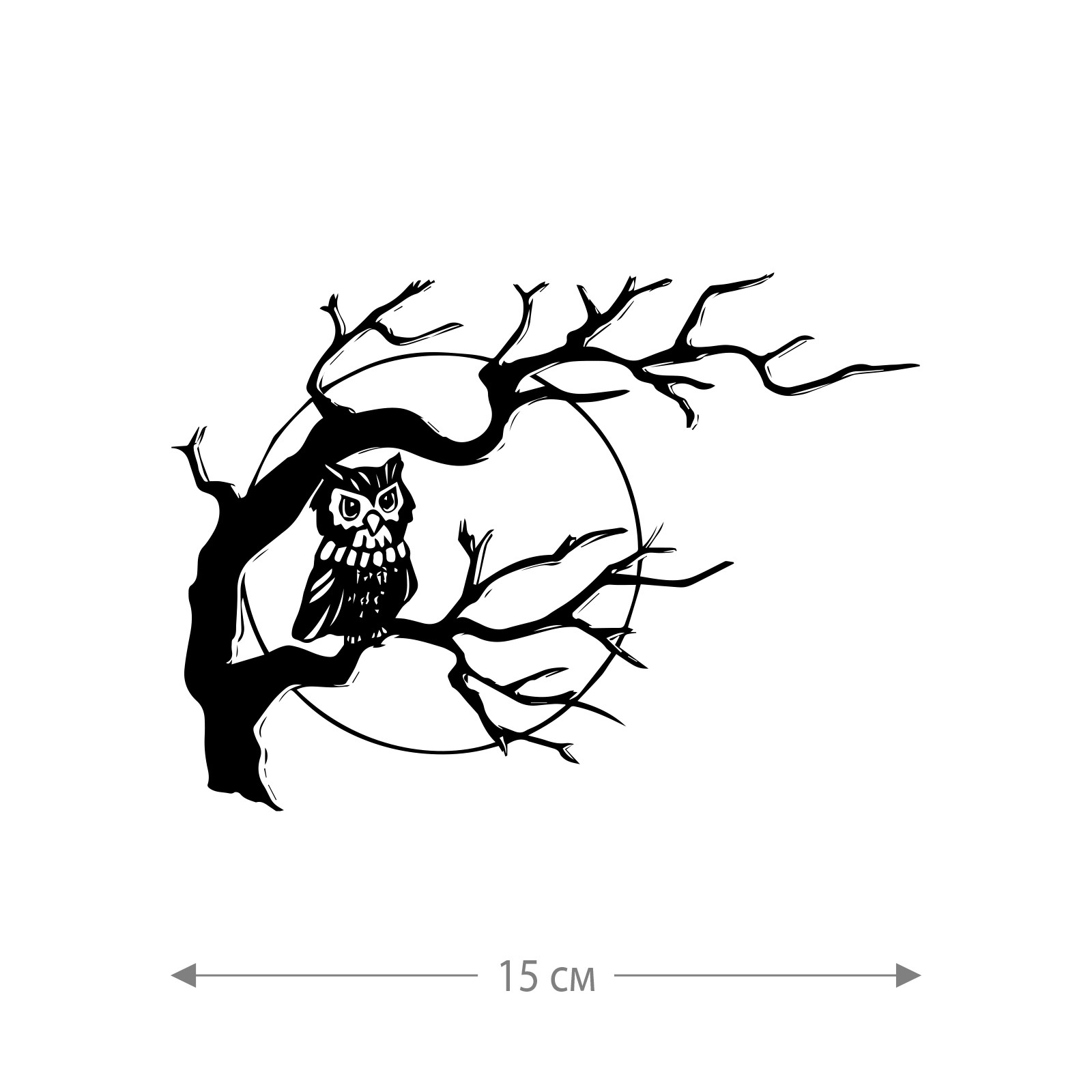 Наклейка на авто Сова на дереве / Оригинальная наклейка на машину Сова на дереве