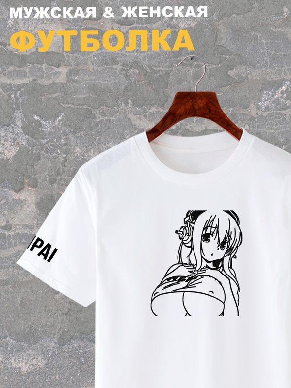 Футболка аниме тян девушка хентай hentai y2k оверсайз с принтом