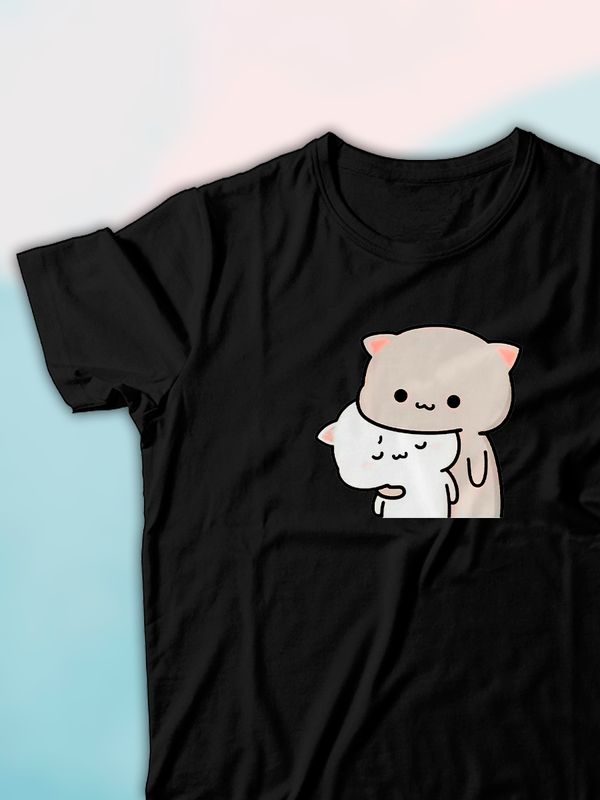 Парные футболки Mochi cats chibi cat kawaii с принтом