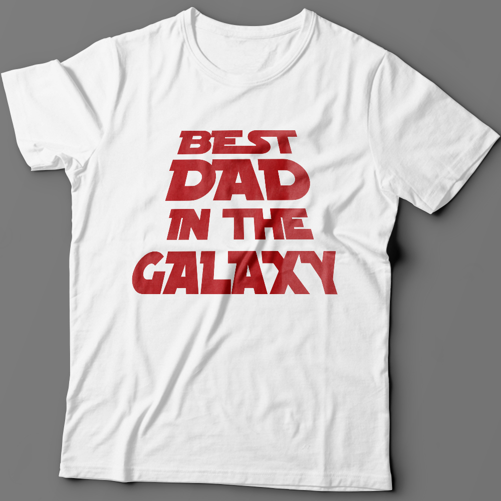 Футболка с надписью Best dad in the galaxy.