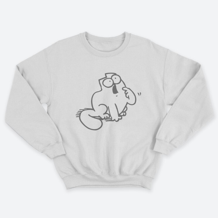 Прикольный мужской свитшот с надписью Simons cat. Прикольный мужской свитшот с надписью Simons cat.