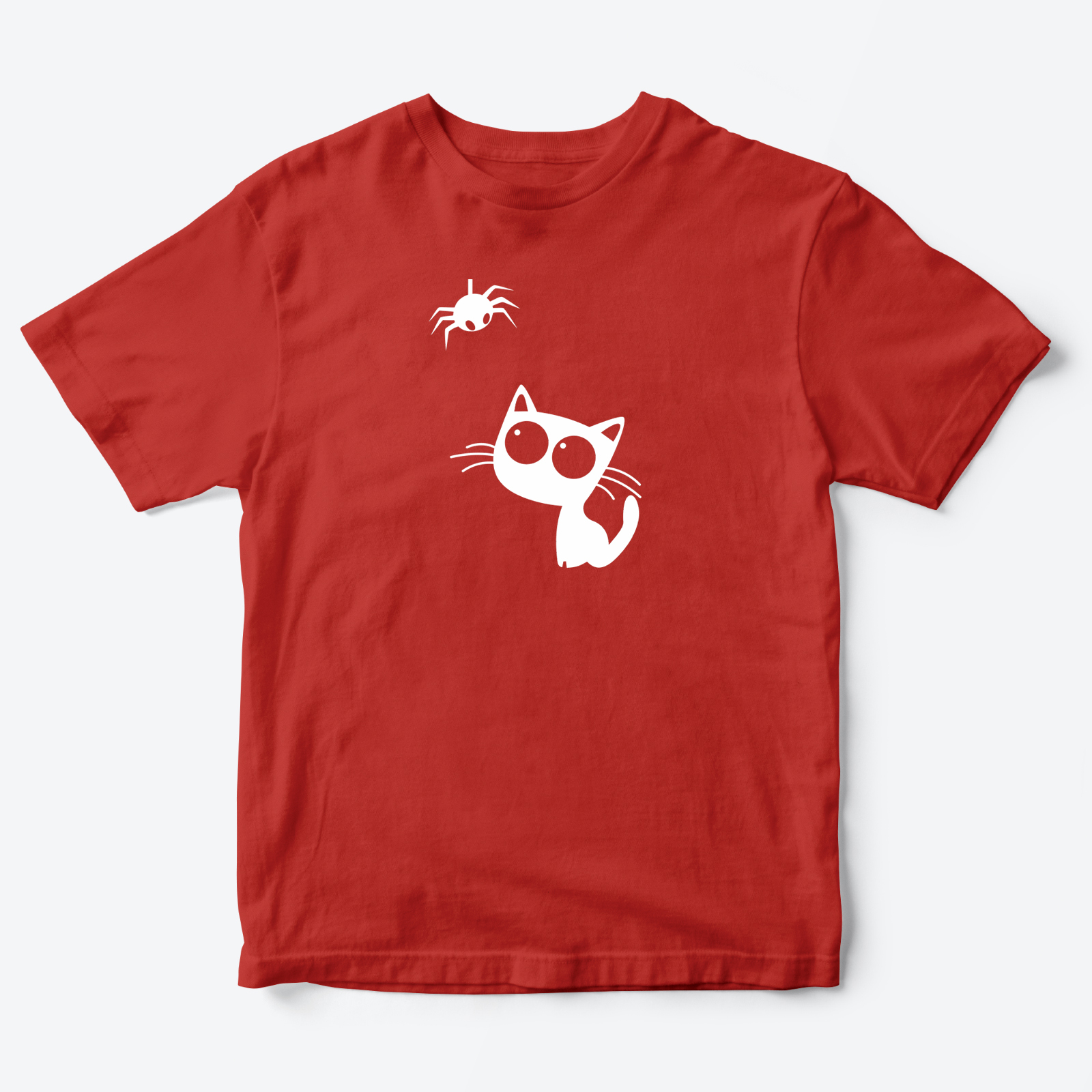 Футболка детская с принтом Паучок и Котик