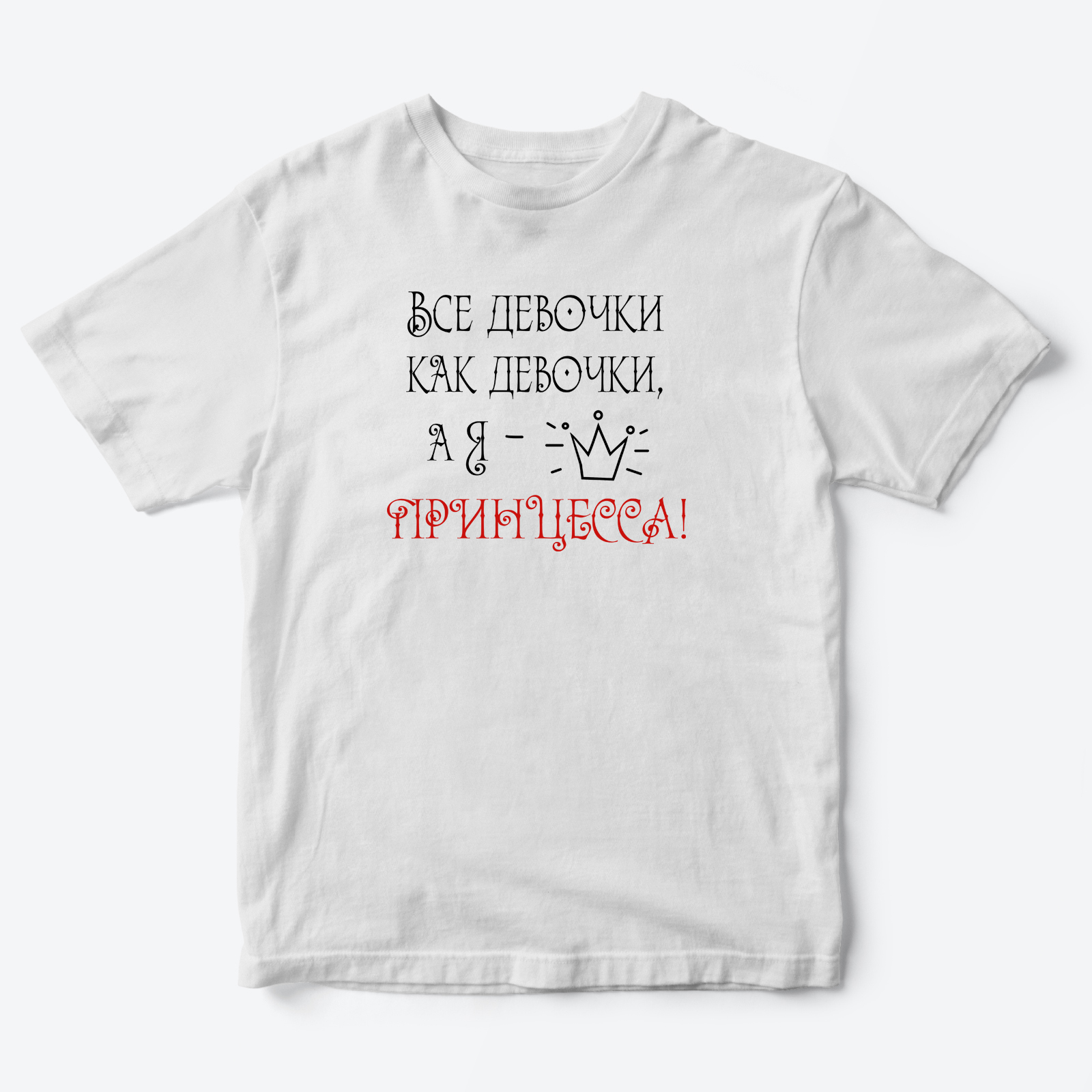 Детская футболка для девочки с надписью А я принцесса