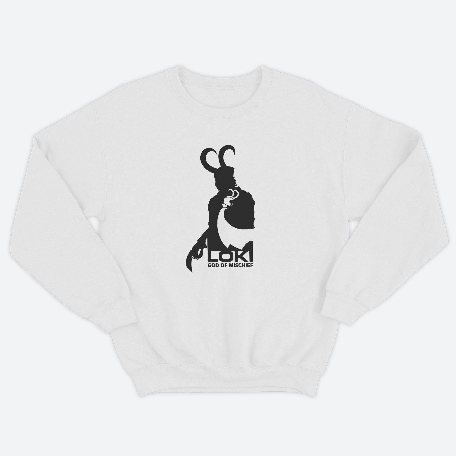 Женский свитшот с принтом Loki / Молодежная толстовка без капюшона с рисунком
