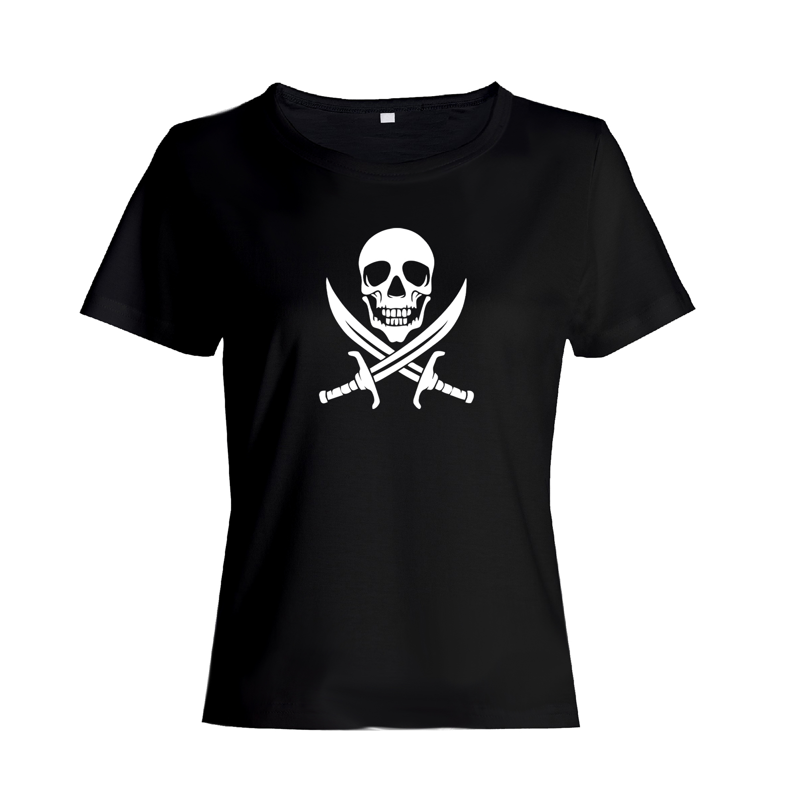 Футболка с черепом с саблями оверсайз с принтом