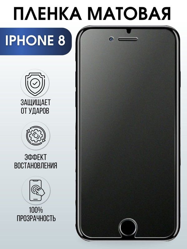 Защитная гидрогелевая пленка на телефон IPHONE 8, матовая, для защиты экрана телефонов