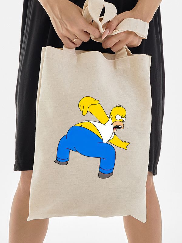 Шоппер с принтом и надписью