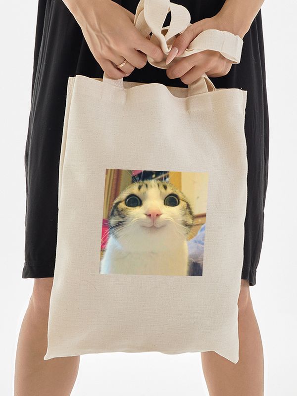 Шоппер с принтом и надписью