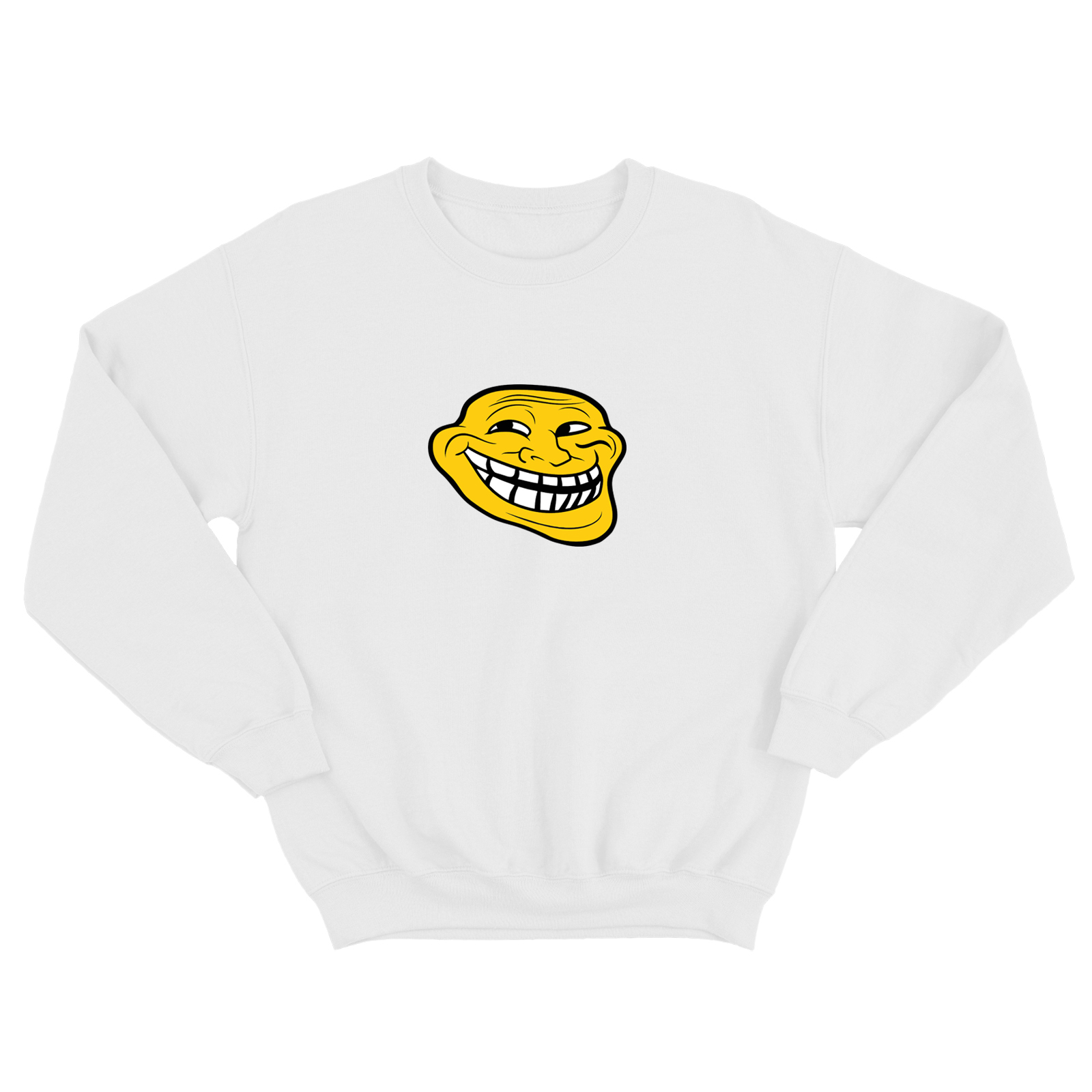 Свитшот для мужчины с интересным принтом Улыбается хитрый. Оригинальная толстовка без капюшона.