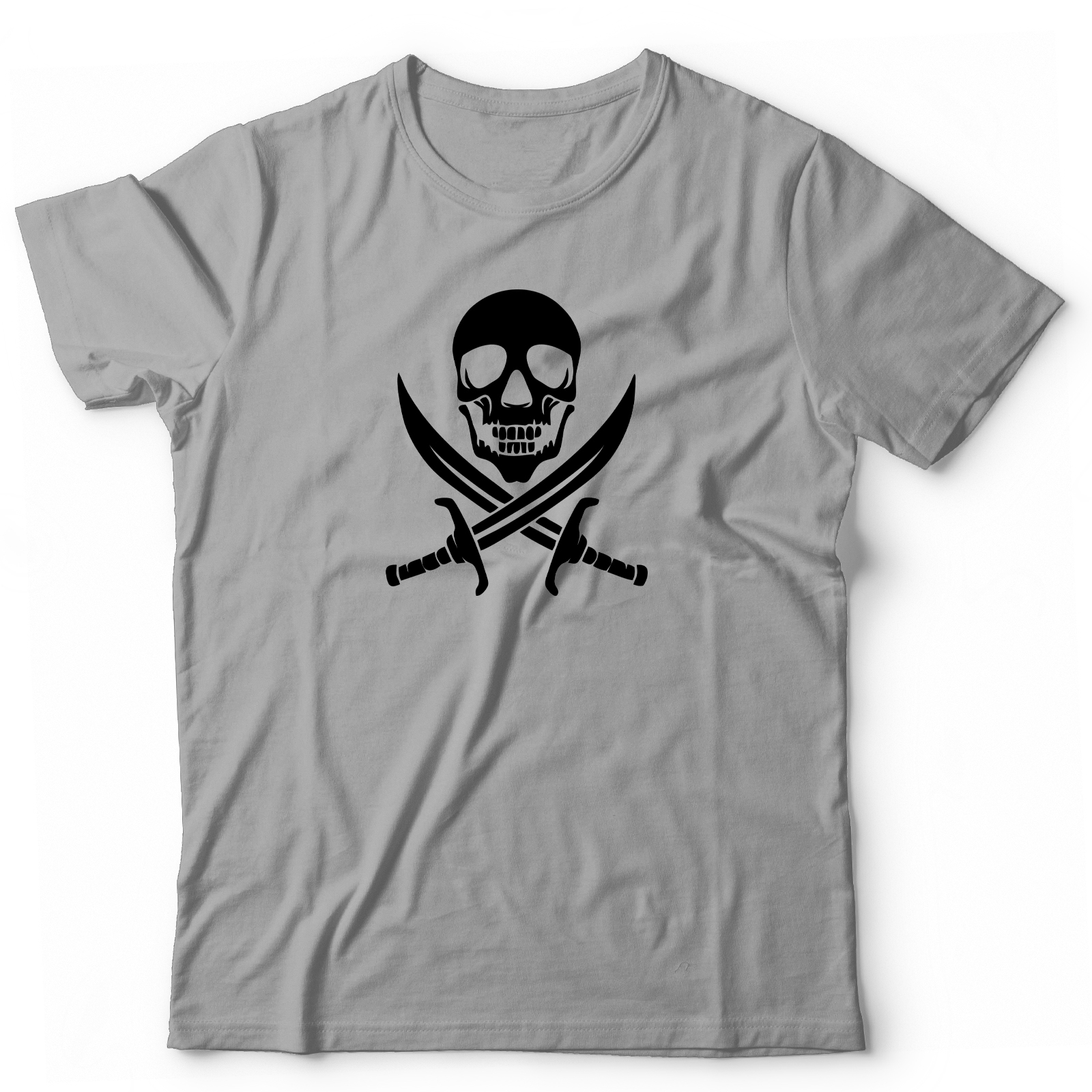 Футболка с черепом с саблями оверсайз с принтом