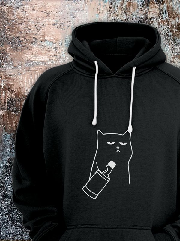 Худи с принтом мемом котом оверсайз унисекс