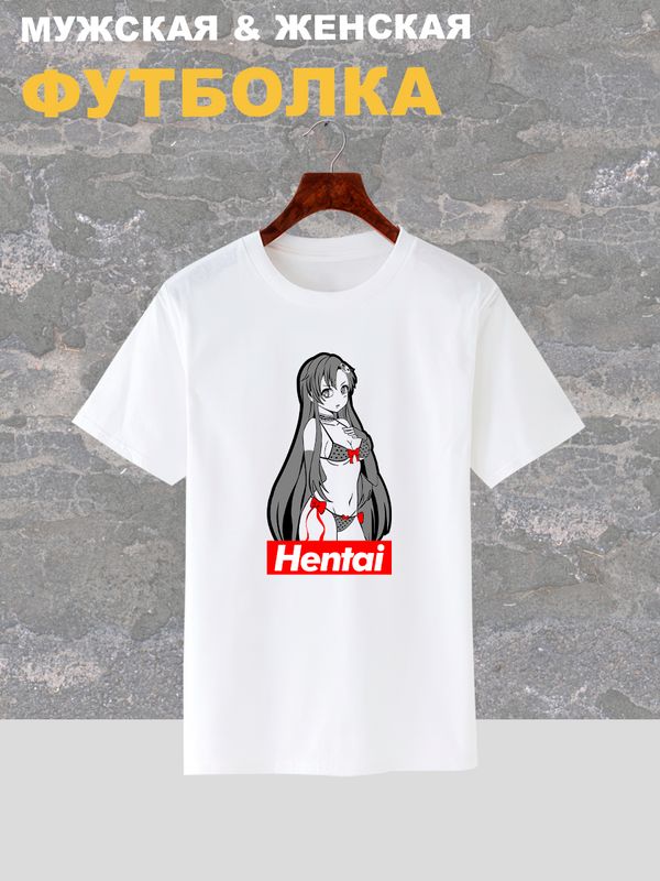 Футболка с принтом аниме Девушка тян хентай