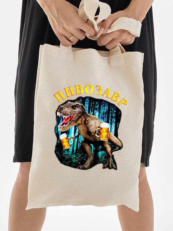 Шоппер с принтом и надписью