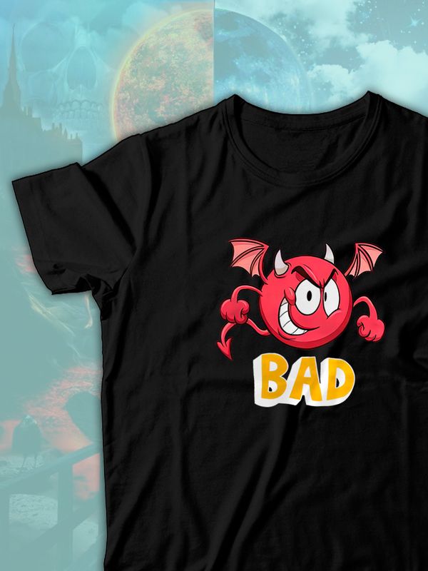 Парные футболки черт плохой смайл bad devil с принтом