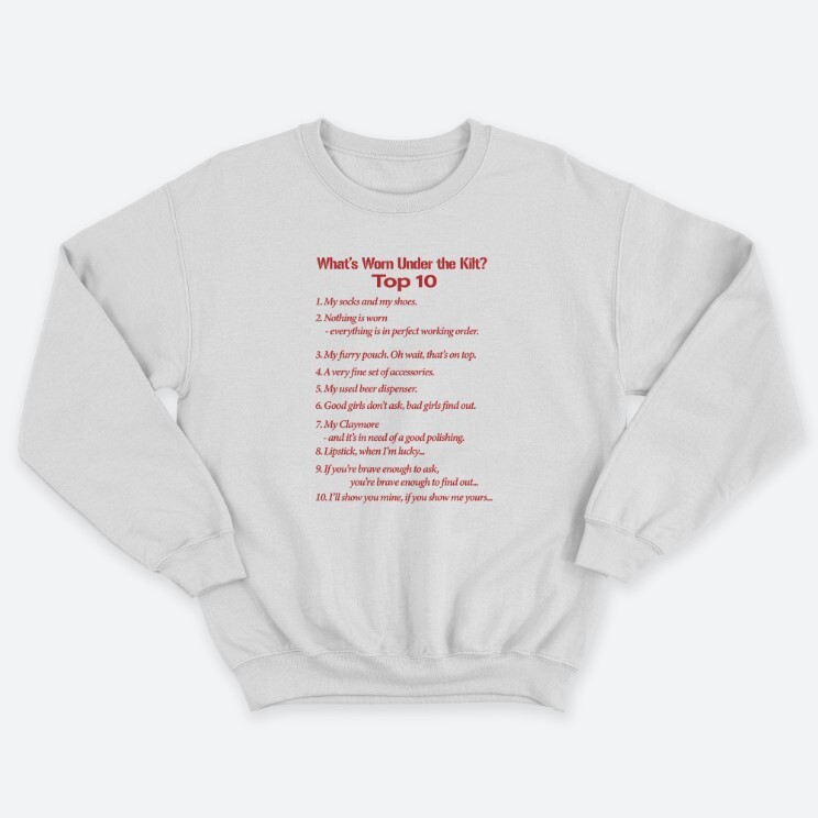 Женский свитшот с принтом What is worn uder the knit.