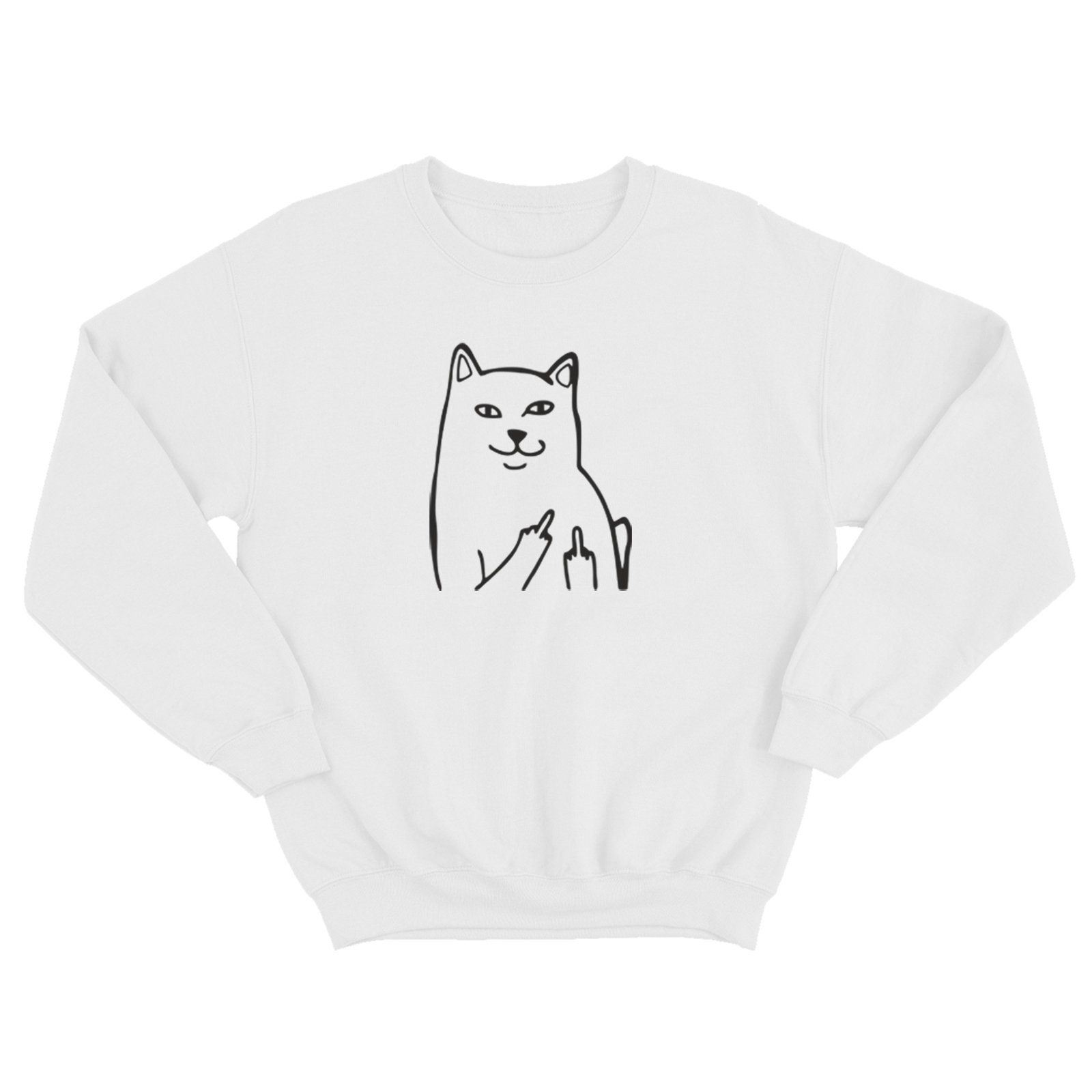 Свитшот с котом с факом / Женская толстовка без капюшона с принтом кота