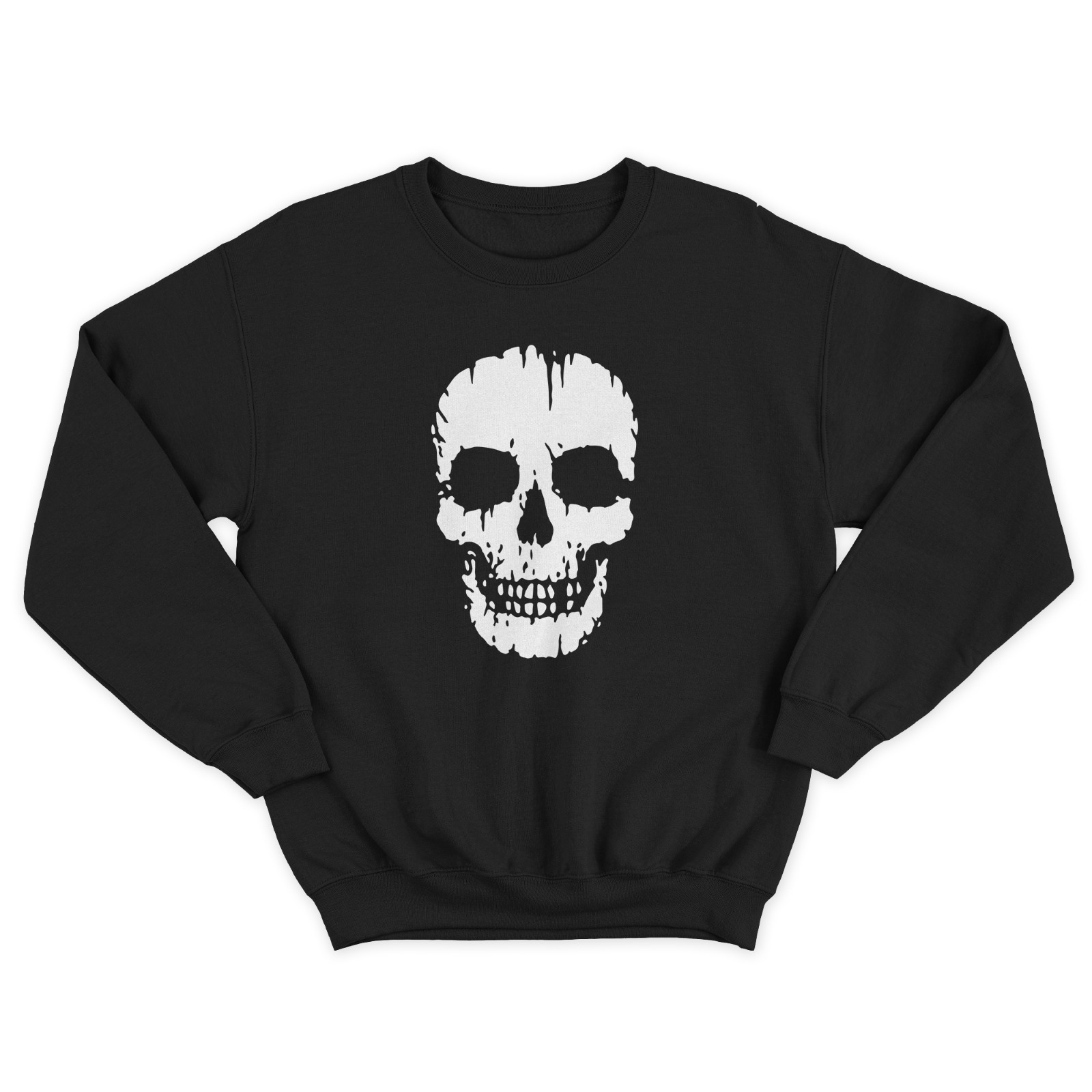 Женский свитшот с черепом / Молодежная толстовка без капюшона с принтом черепа