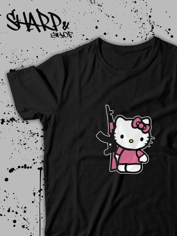 Футболка Hello Kitty Аниме Куроми оверсайз дрейн майка с принтом