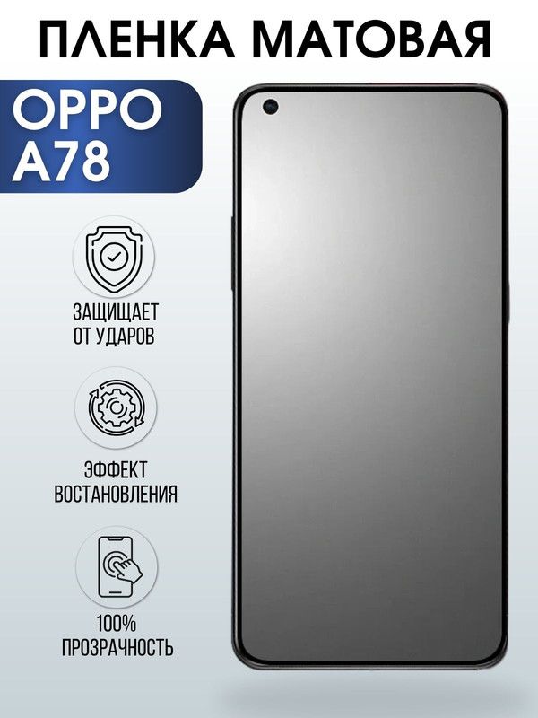 Защитная гидрогелевая пленка на телефон OPPO A78, матовая гелевая пленка на смартфон OPPO A78, для защиты экрана телефона