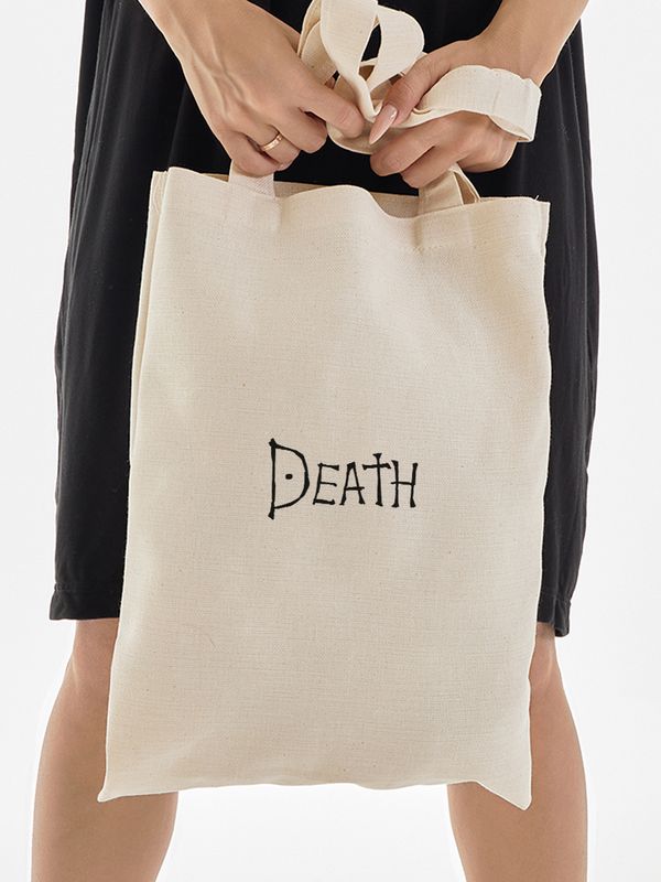 Шоппер с принтом и надписью