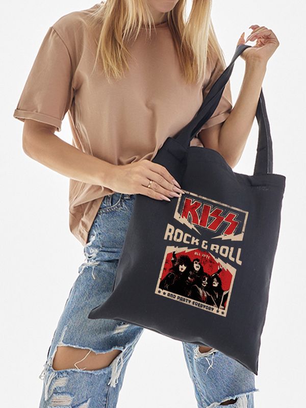 Шоппер с принтом и надписью