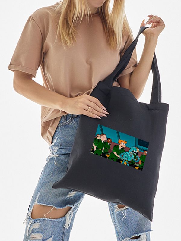 Шоппер с принтом и надписью