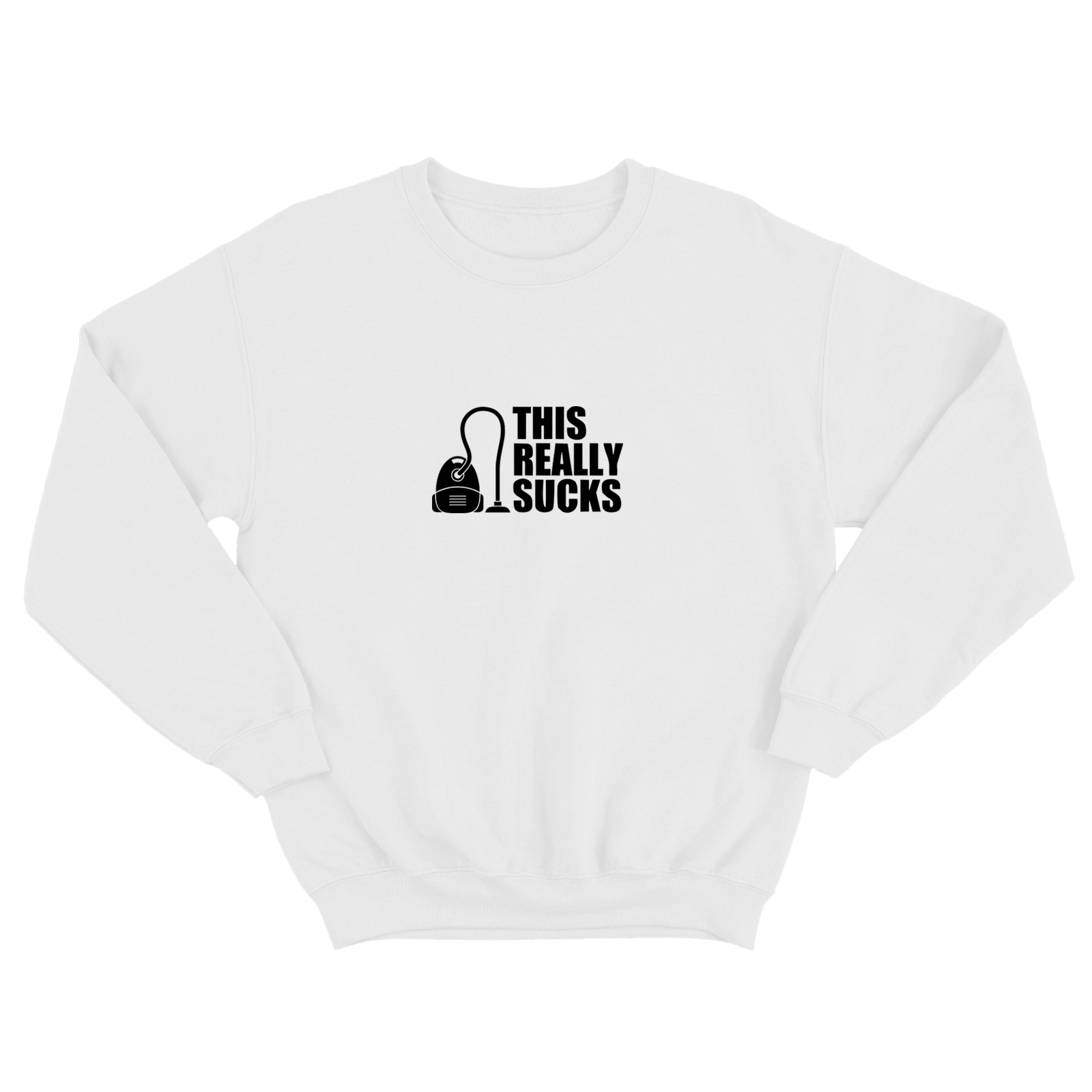 Свитшот для мужчины с интересной надписью This really sucks. Оригинальная толстовка без капюшона.
