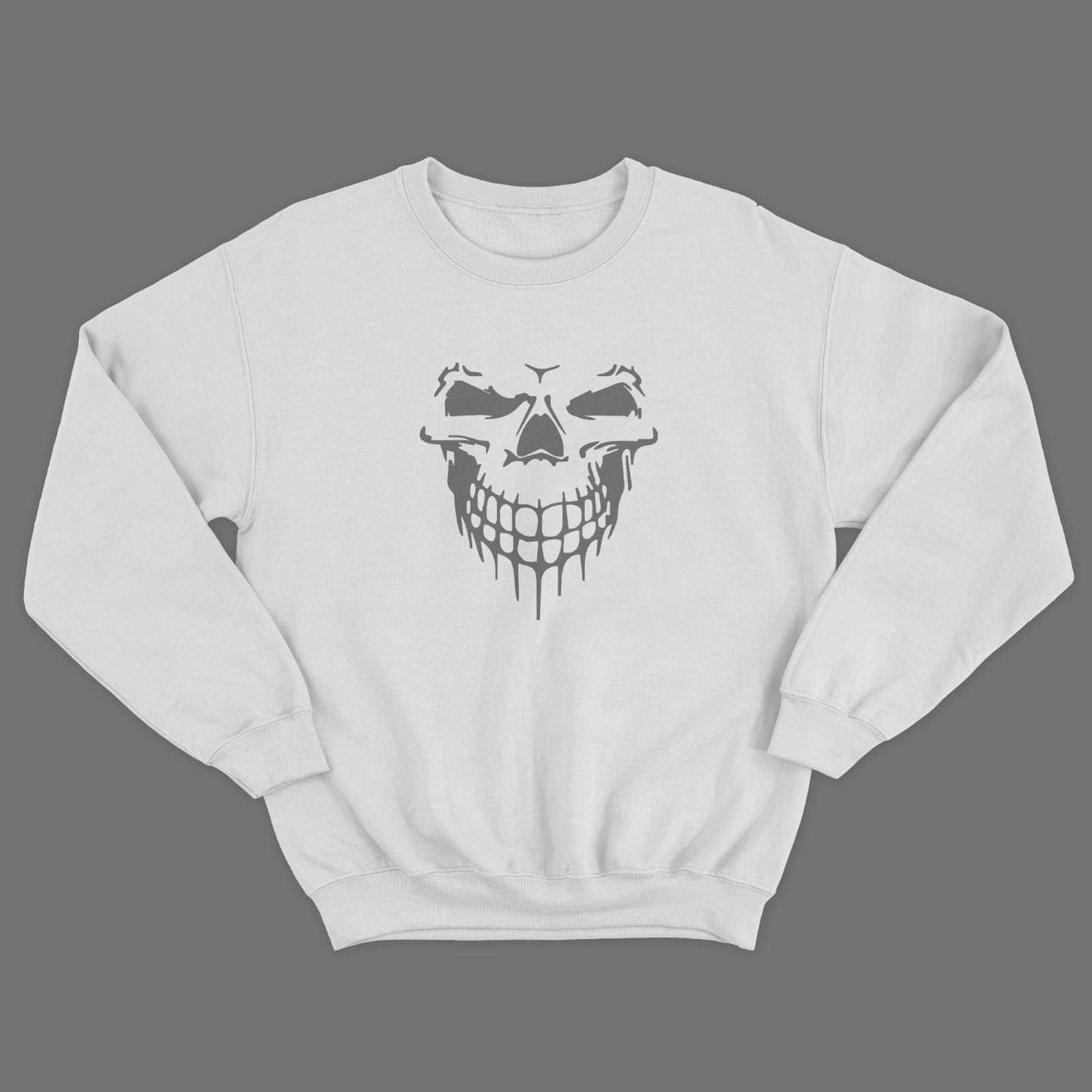 Женский свитшот с черепом / Молодежная толстовка без капюшона с принтом черепа