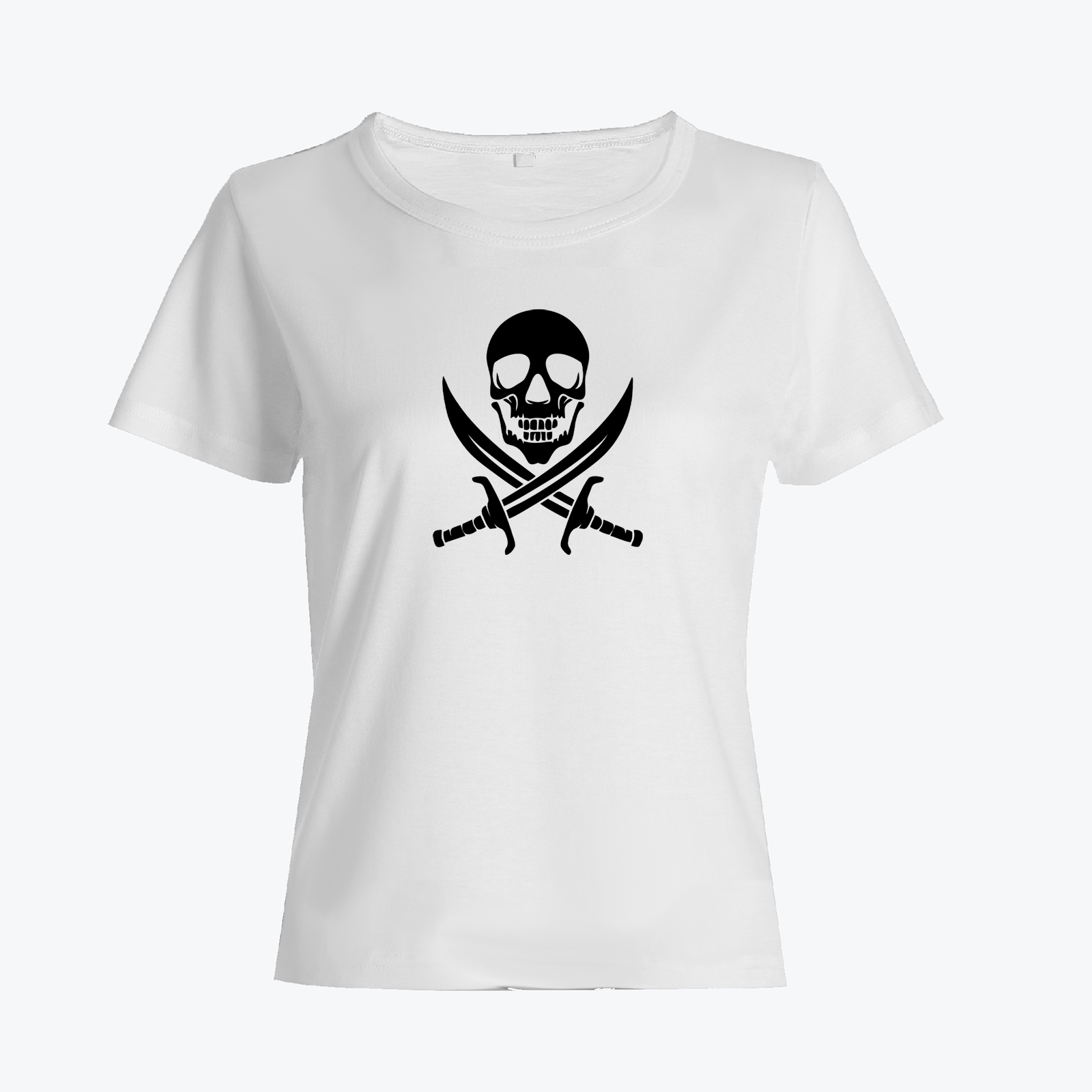 Футболка с черепом с саблями оверсайз с принтом