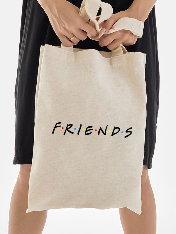 Сумка женская через плечо шоппер с принтом надписью Friends унисекс