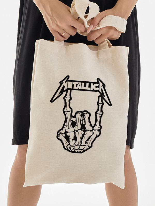 Шоппер с принтом и надписью