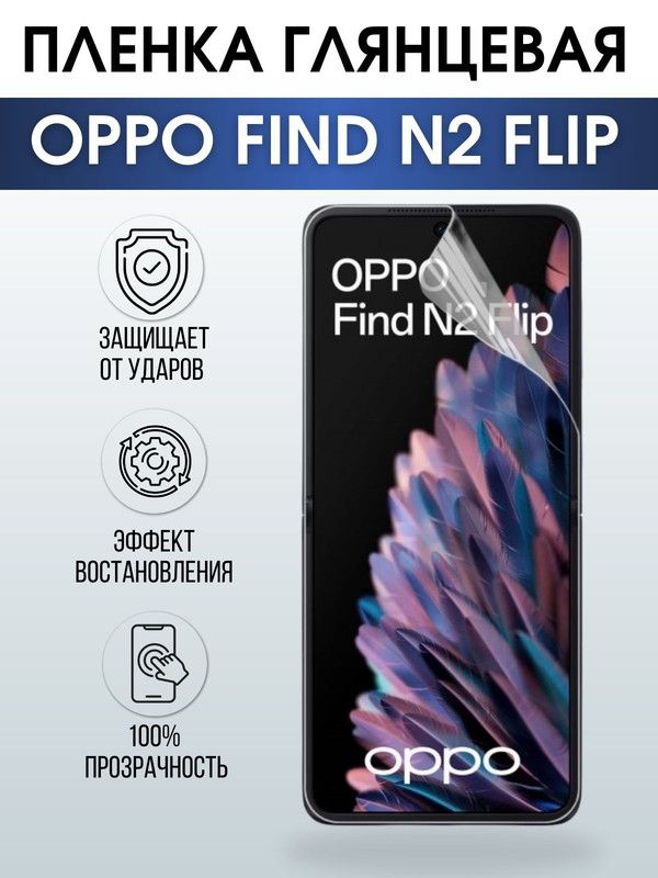 Защитная гидрогелевая пленка на телефон OPPO FIND N2 FLIP, глянцевая гелевая пленка на смартфон OPPO FIND N2 FLIP, для защиты экрана телефона