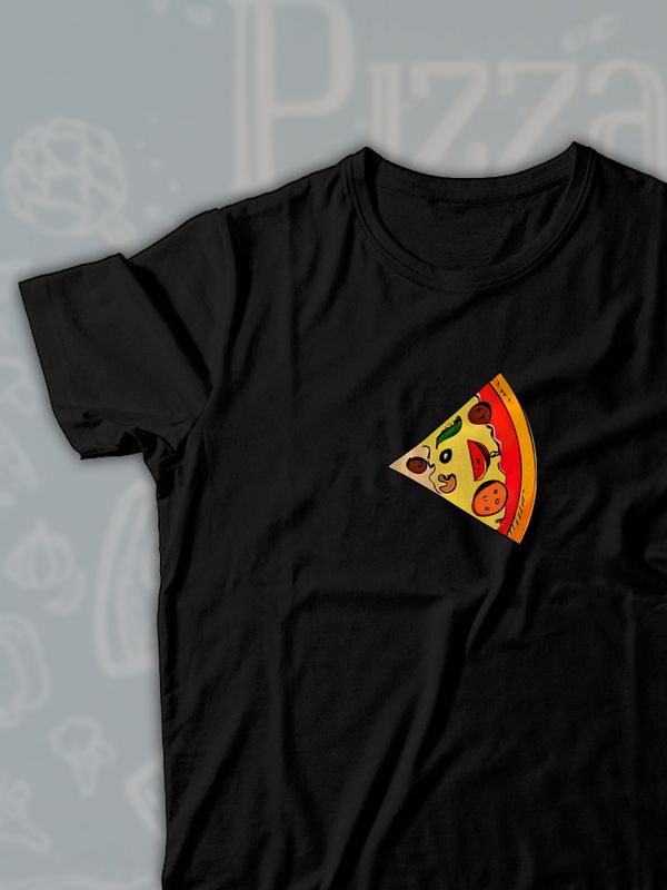 Парные футболки pizza кусочек пиццы с принтом
