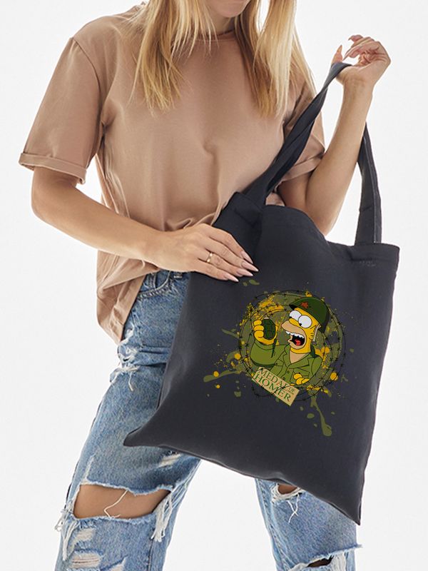 Шоппер с принтом и надписью